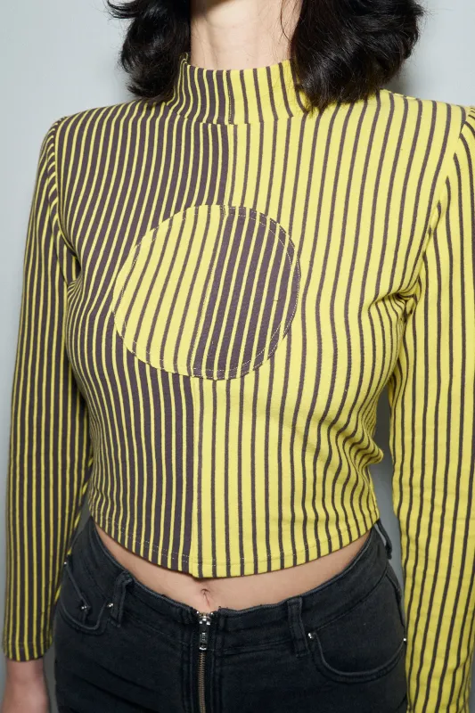 1 left - Banana Stripe Crop Top made by Fashion Brand Company