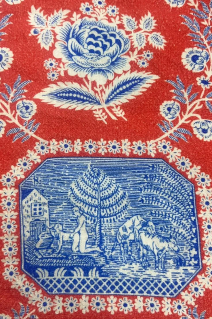 SAMPLE #208 - M Red Linen Sex Franch Print sold by Fashion Brand Company product image thumbnail 2