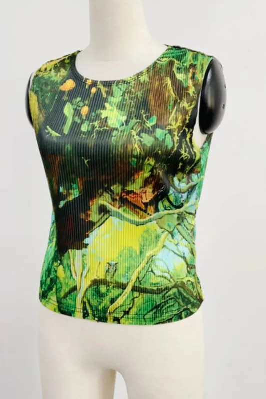 SAMPLE #203 - S Silk Accordion Cayetana Print Top made by Fashion Brand Company
