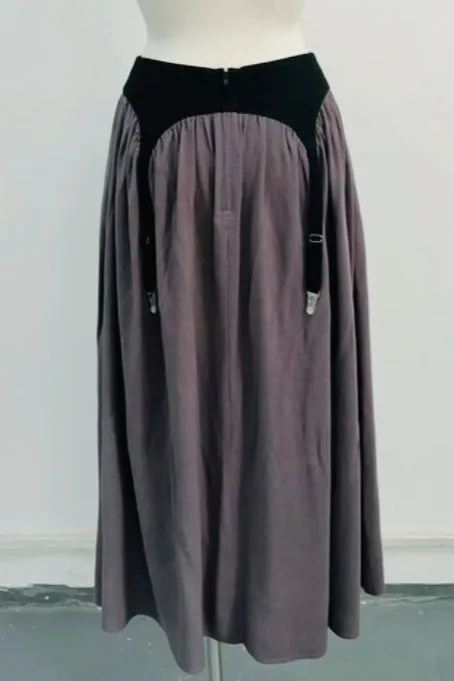 SAMPLE #196 - S Linen Gray Garter Maxi Skirt sold by Fashion Brand Company product image thumbnail 2