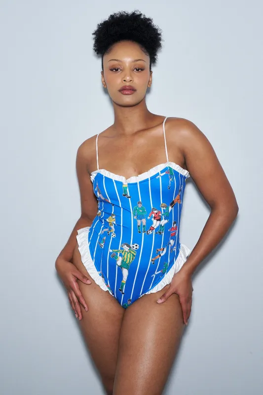 1 left - The Acrobat Soccer Stripe Swimsuit made by Fashion Brand Company