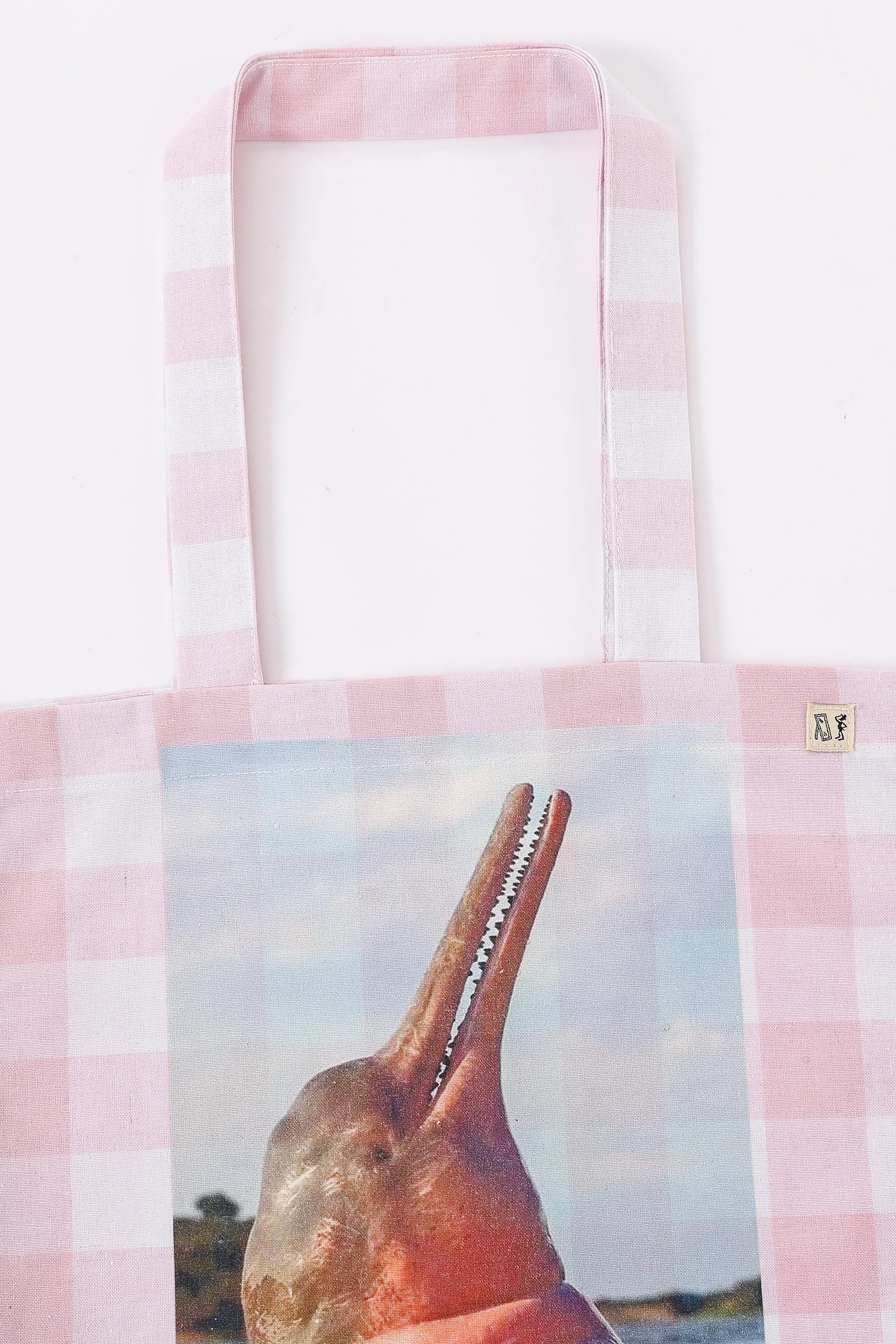 Gingham Amazon Pink River Dolphin Bag sold by Fashion Brand Company product image thumbnail 5