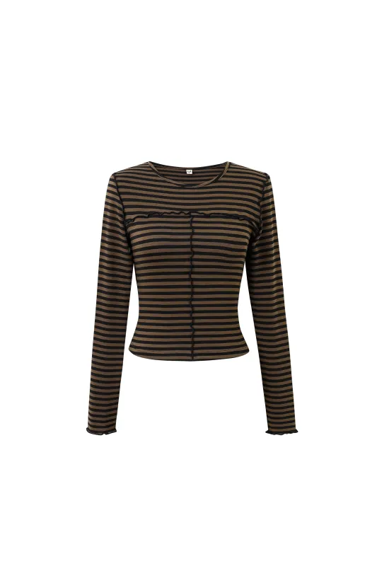 Long Sleeve Shirt Brown Stripe sold by Fashion Brand Company