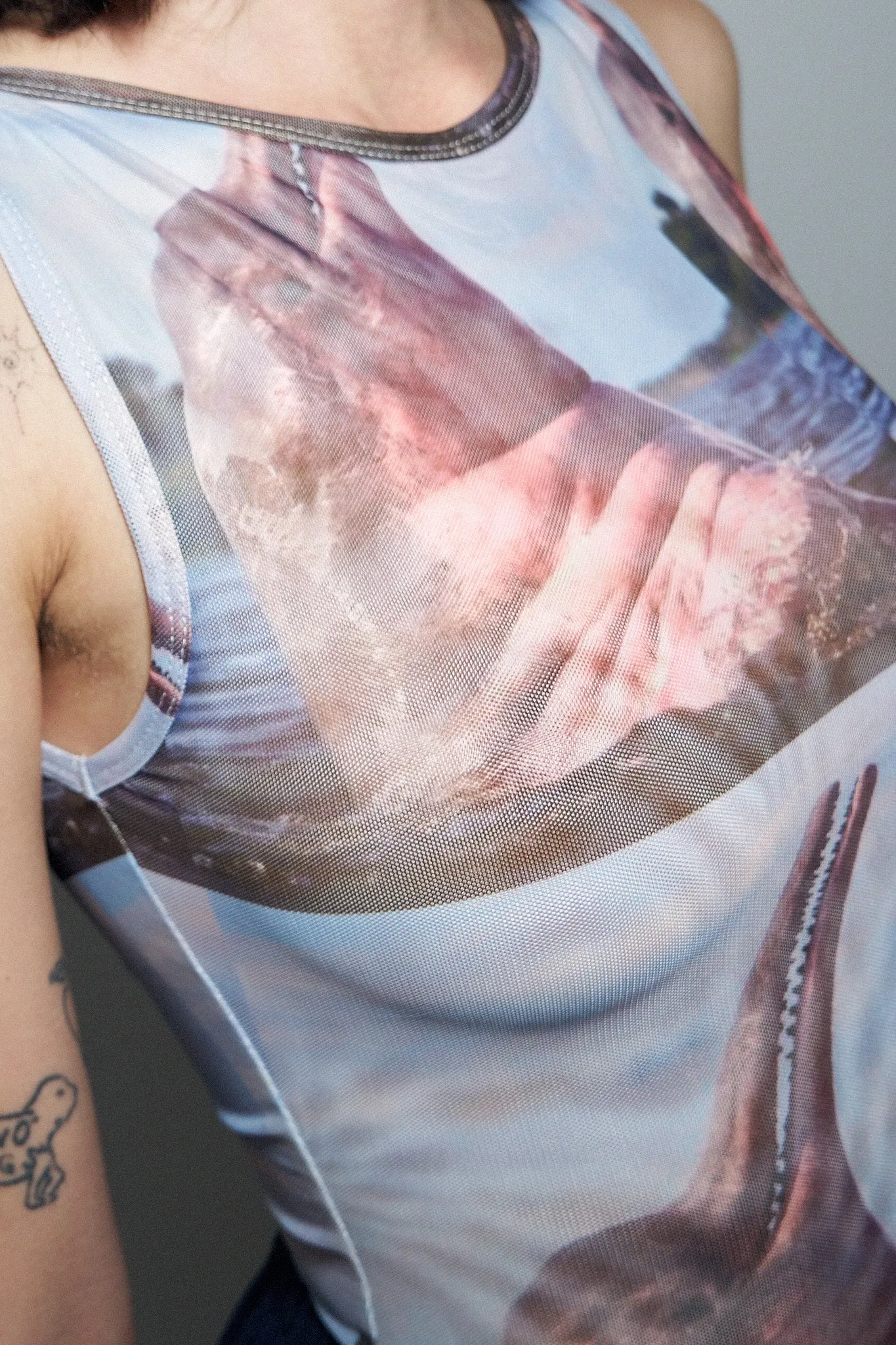 1 left - Boat Neck Mesh Shift Tank Pink Dolphin sold by Fashion Brand Company product image thumbnail 5