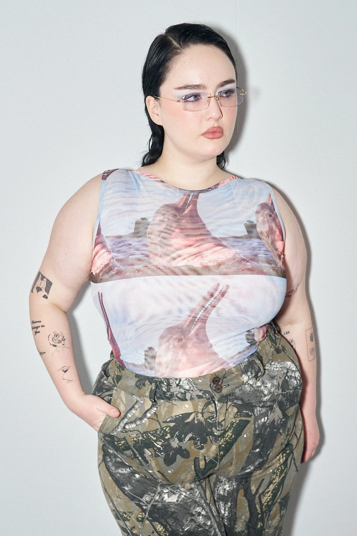 1 left - Boat Neck Mesh Shift Tank Pink Dolphin sold by Fashion Brand Company product image thumbnail 4