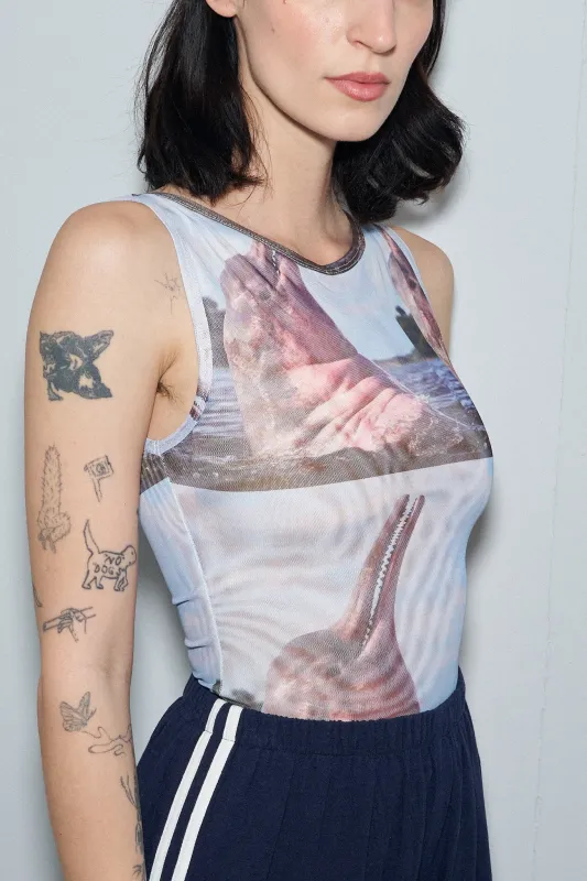1 left - Boat Neck Mesh Shift Tank Pink Dolphin sold by Fashion Brand Company