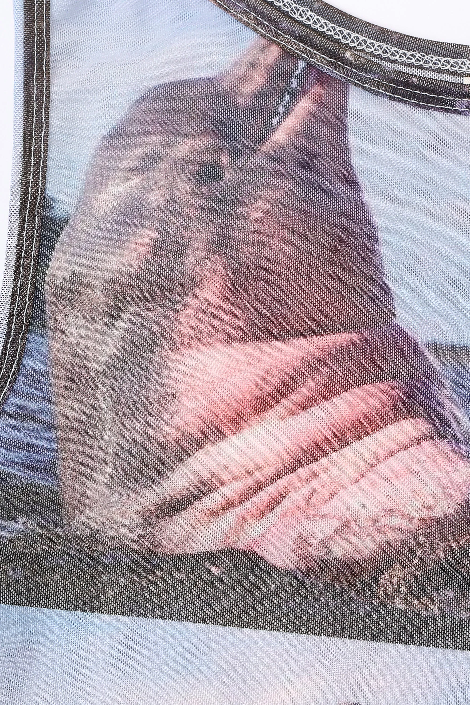 1 left - Boat Neck Mesh Shift Tank Pink Dolphin sold by Fashion Brand Company product image thumbnail 2