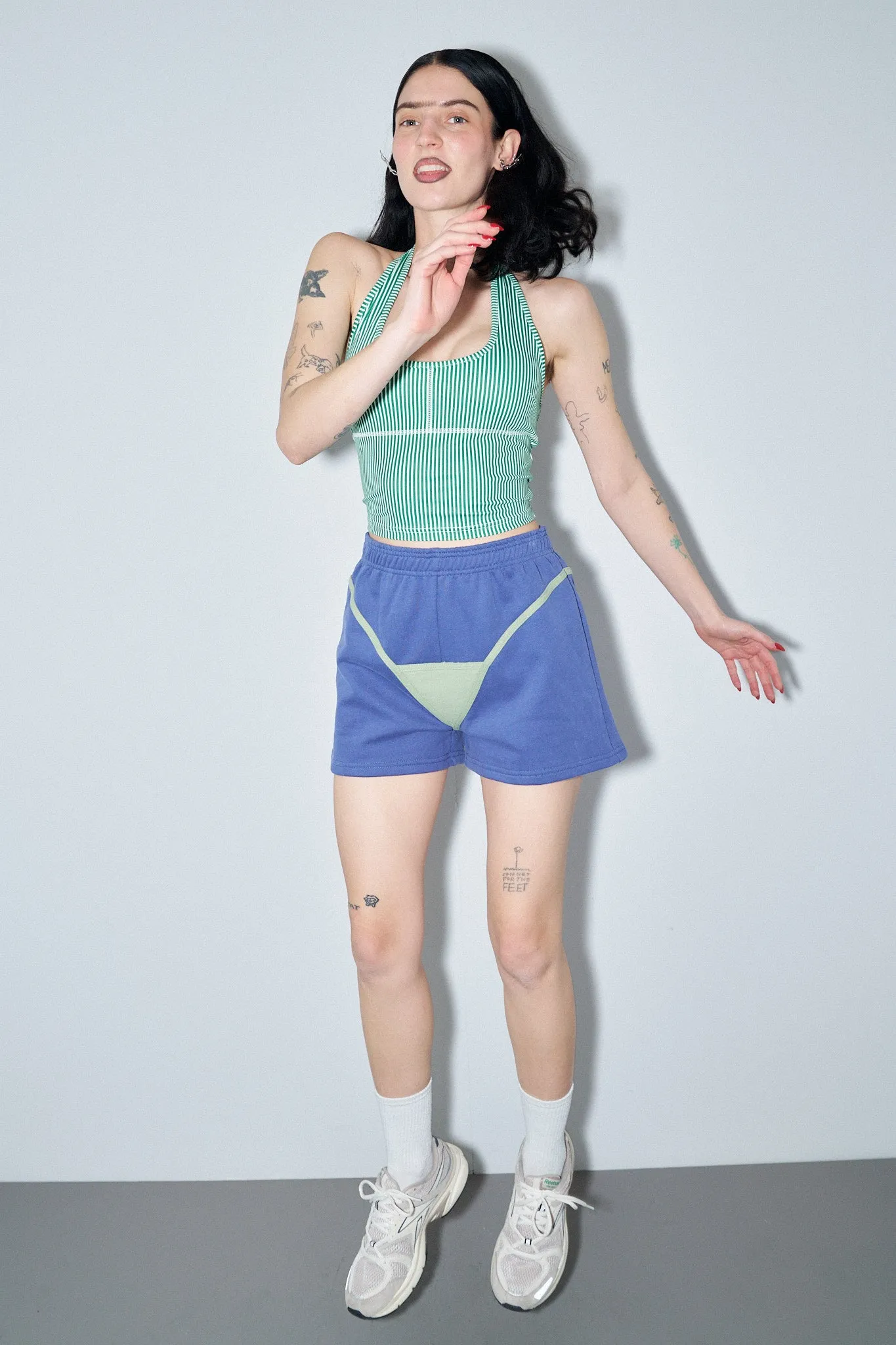 Bikini Bod Shorts Blue/Sage Green sold by Fashion Brand Company