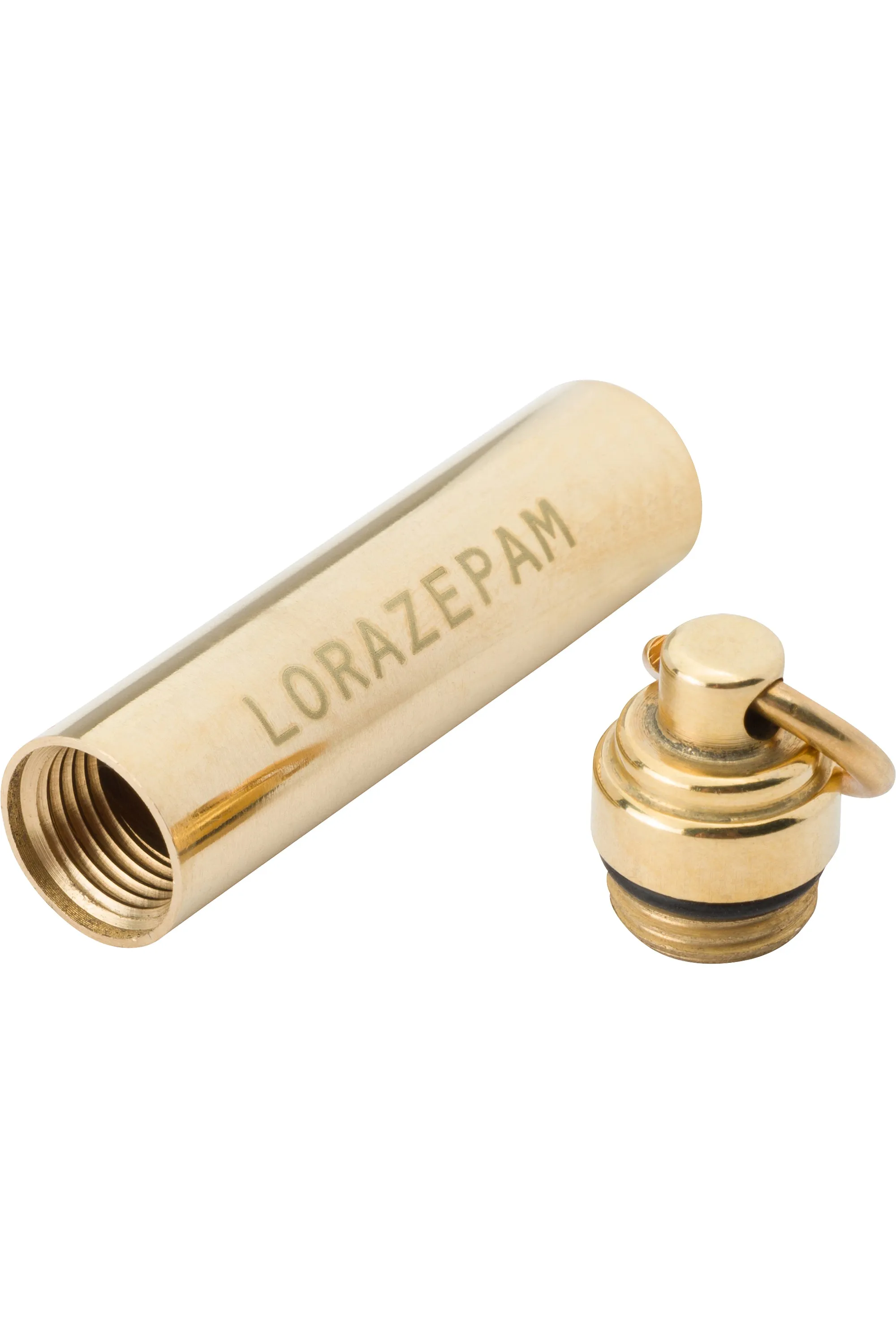 2 left - LORAZEPAM Brass Pill Holder Keychain sold by Fashion Brand Company product image thumbnail 2