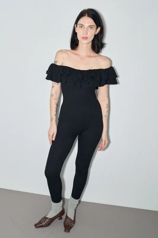 1 left - Black Knit Unmentionable Jumpsuit made by Fashion Brand Company