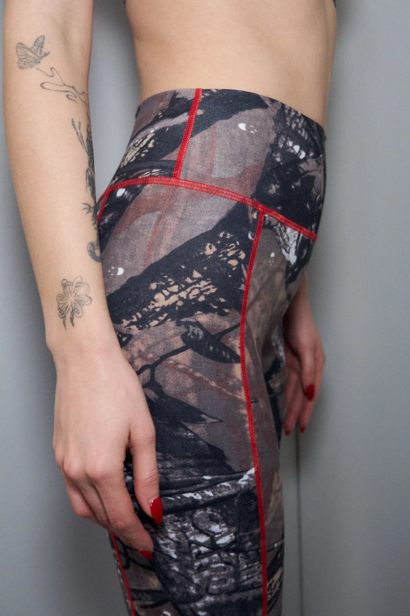 2 left - Forest Camo Red Seam Yoga Leggings sold by Fashion Brand Company product image thumbnail 2