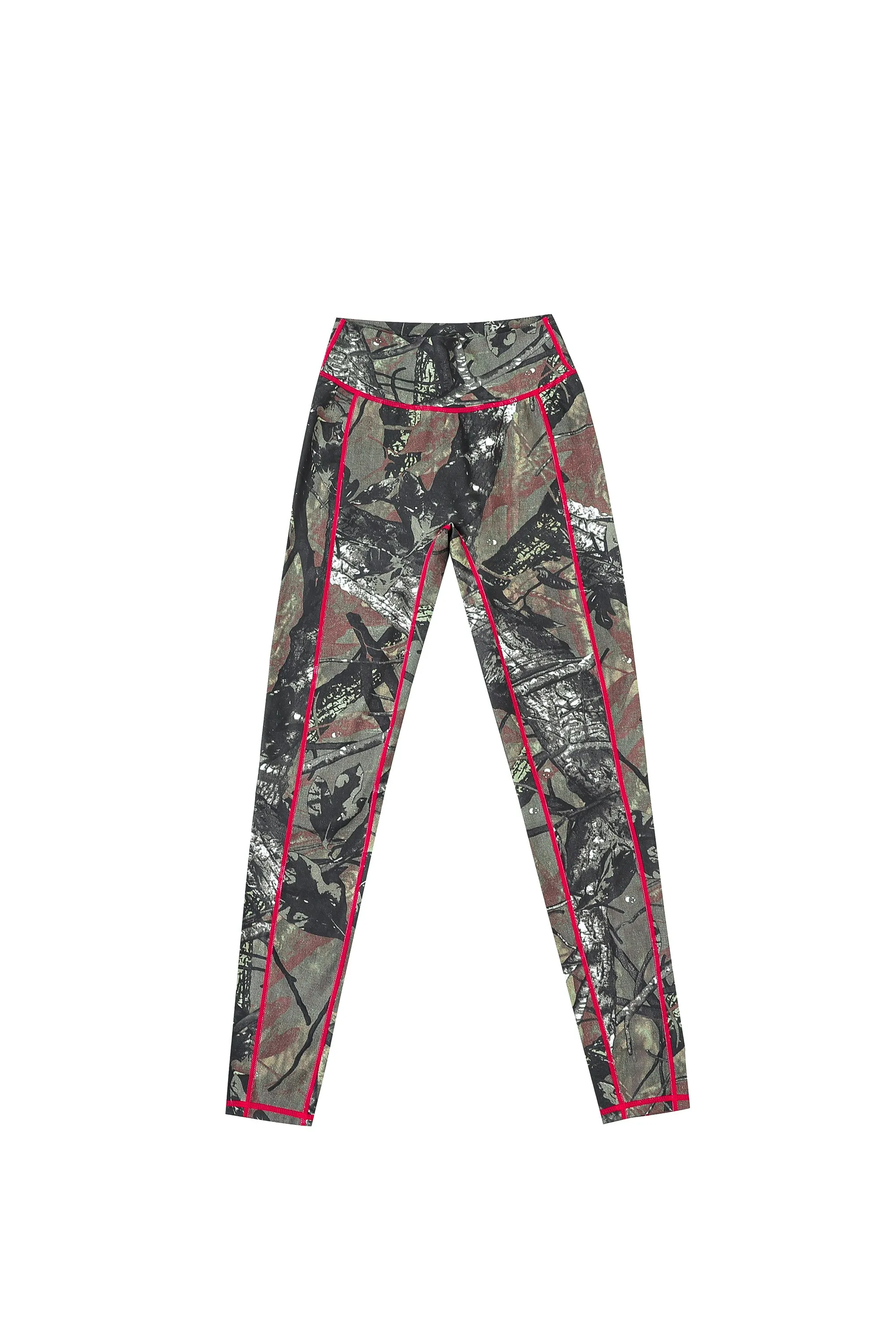 2 left - Forest Camo Red Seam Yoga Leggings sold by Fashion Brand Company product image thumbnail 3