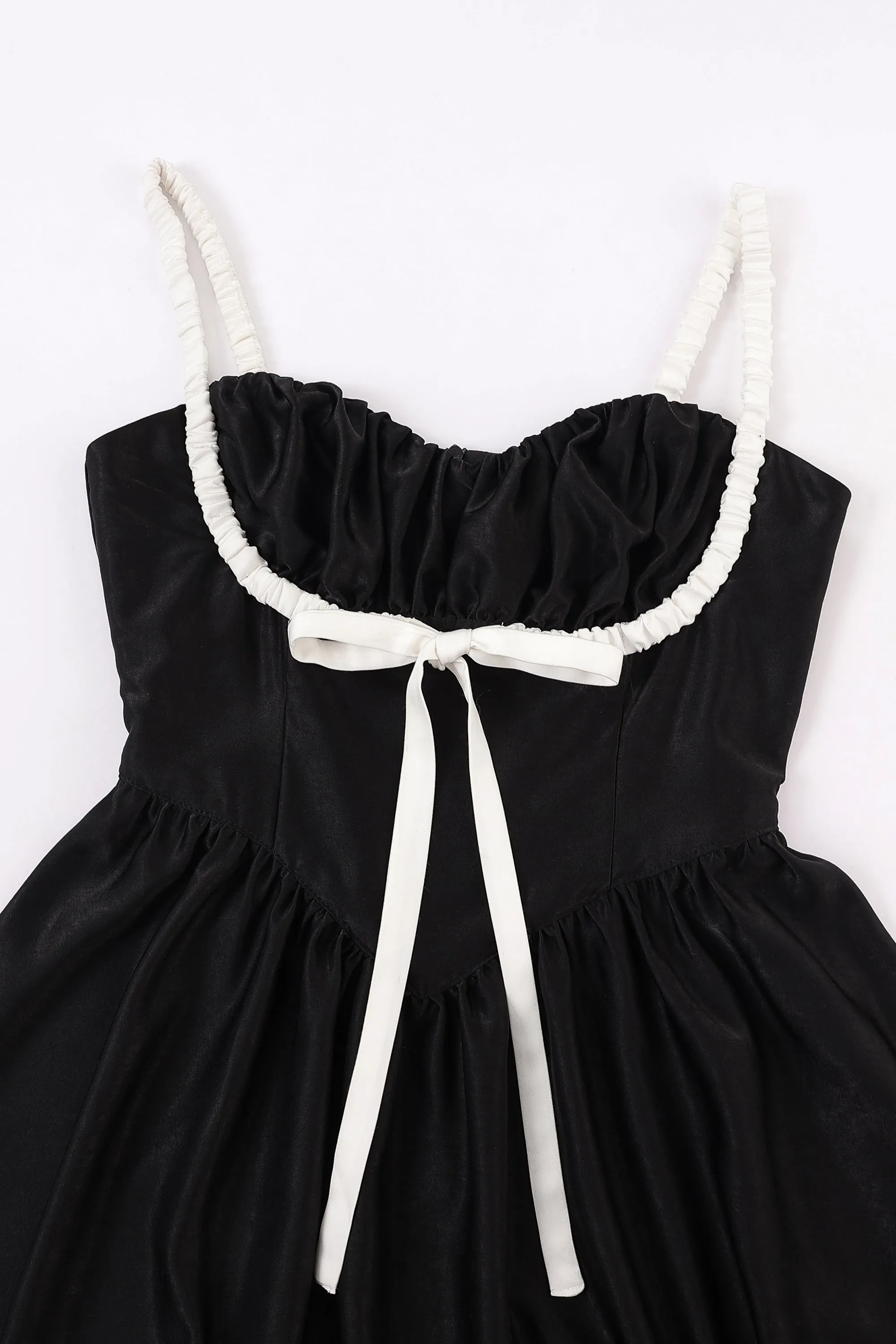 3 left - Boob Shelf Satin Dress Black/White sold by Fashion Brand Company product image thumbnail 4