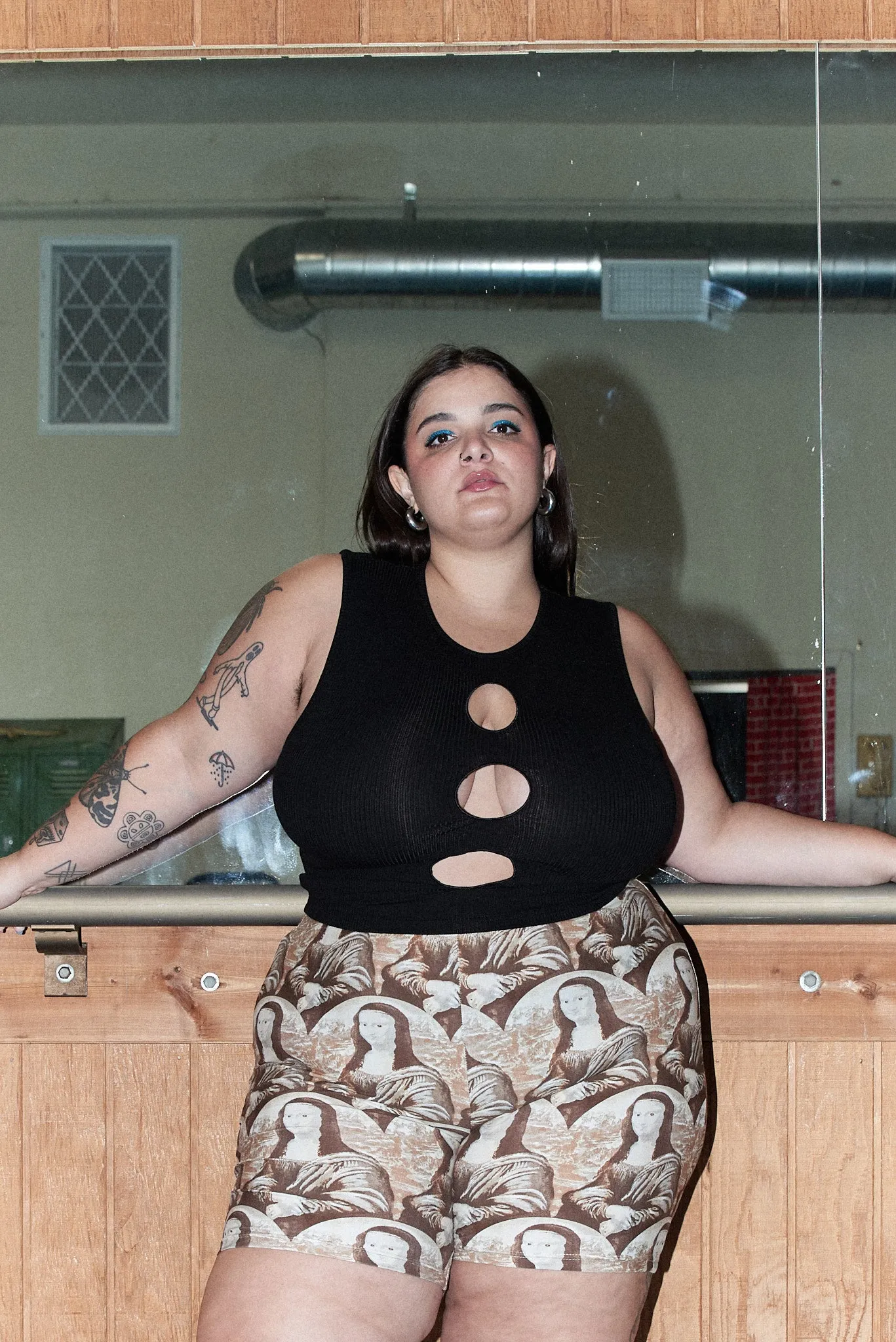 3 Hole Punch Tencel Rib Crop Tank Black sold by Fashion Brand Company product image thumbnail 2