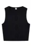 3 Hole Punch Tencel Rib Crop Tank Black sold by Fashion Brand Company