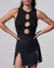 3 Hole Punch Tencel Rib Crop Tank Black sold by Fashion Brand Company