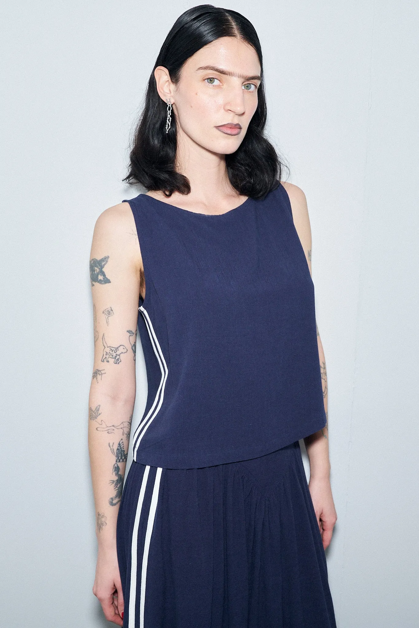 Shift Tank Soft Linen Sporty Spice Navy sold by Fashion Brand Company product image thumbnail 3