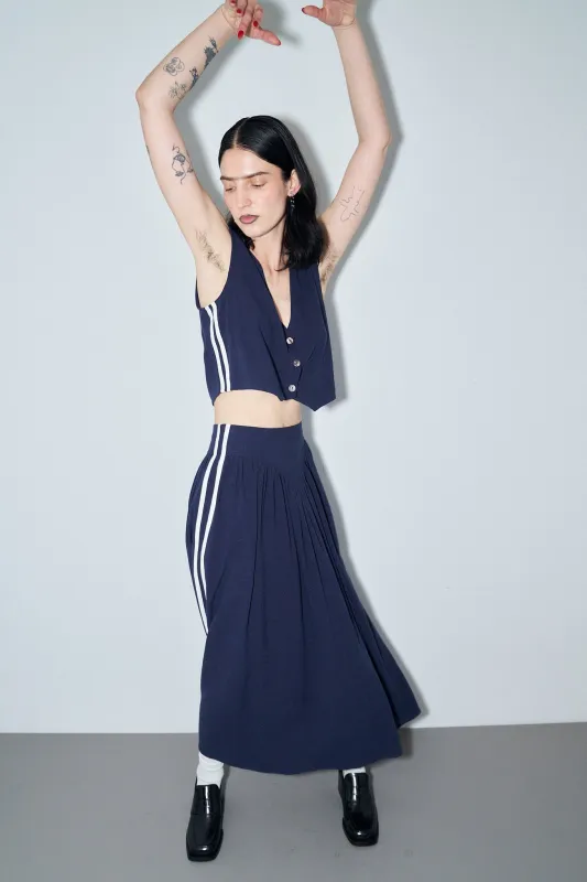 Park Skirt Soft Linen Navy Sporty sold by Fashion Brand Company
