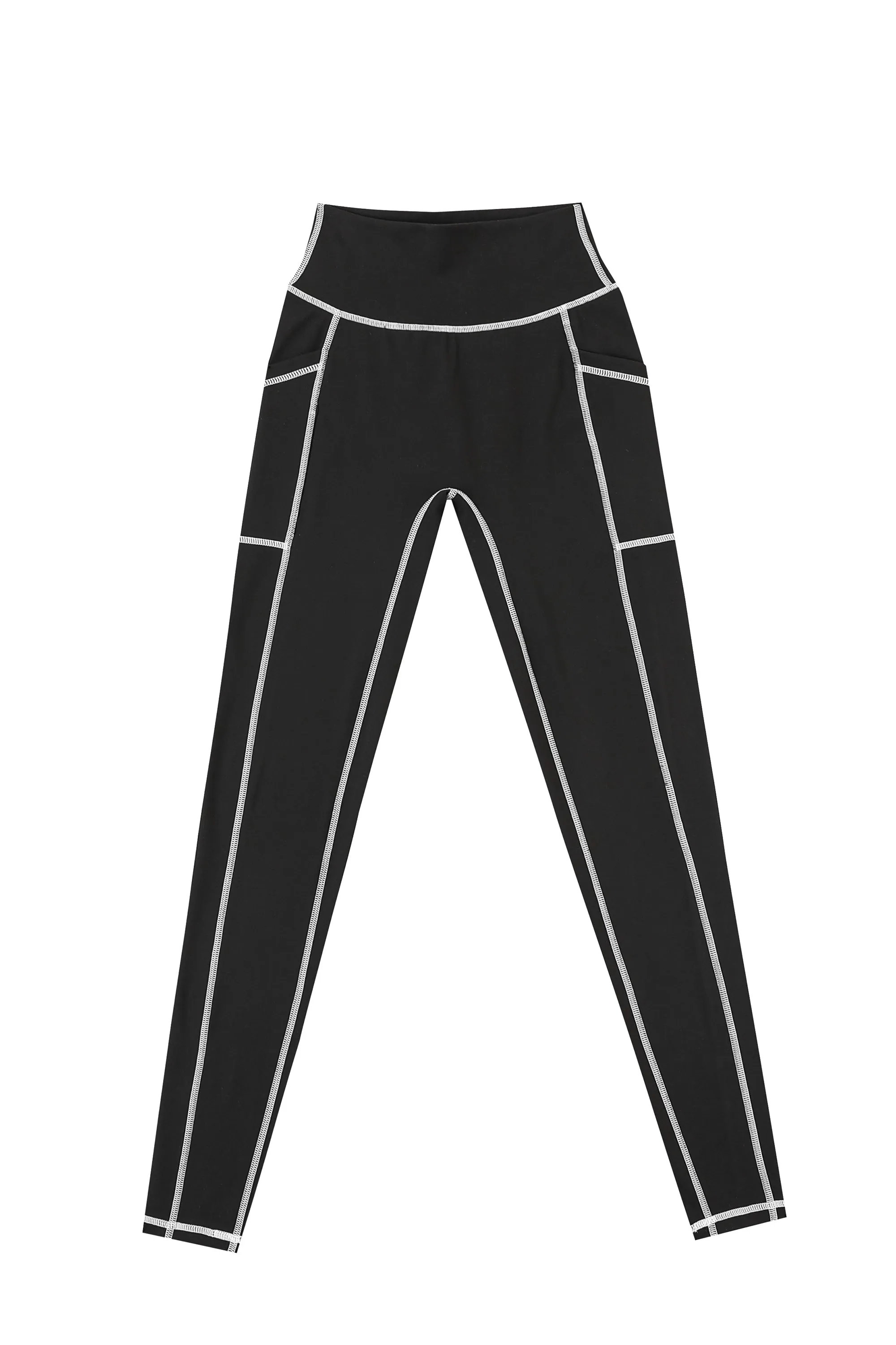 Black Contrast Seam Pocket Yoga Leggings sold by Fashion Brand Company product image thumbnail 5