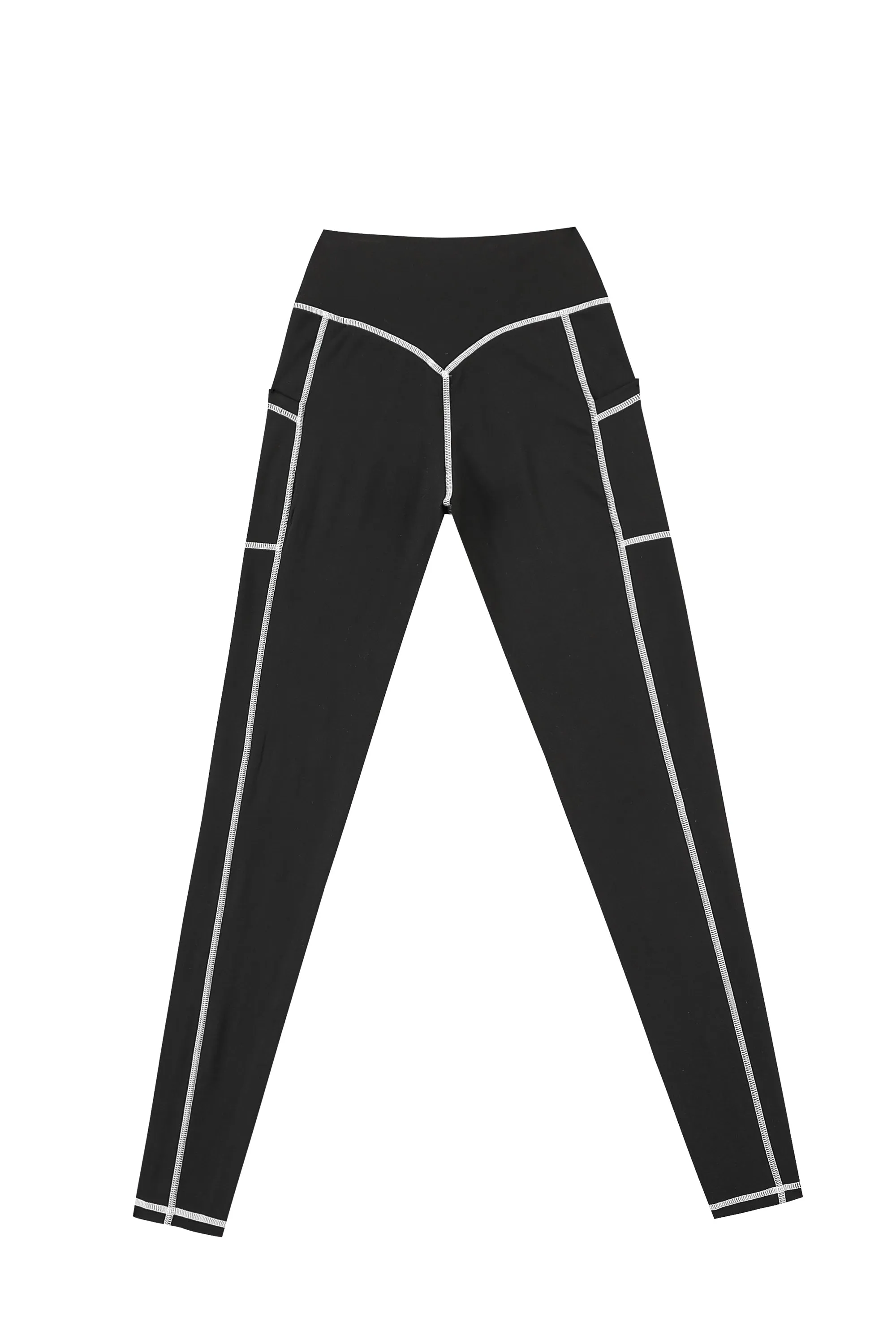 Black Contrast Seam Pocket Yoga Leggings sold by Fashion Brand Company product image thumbnail 2