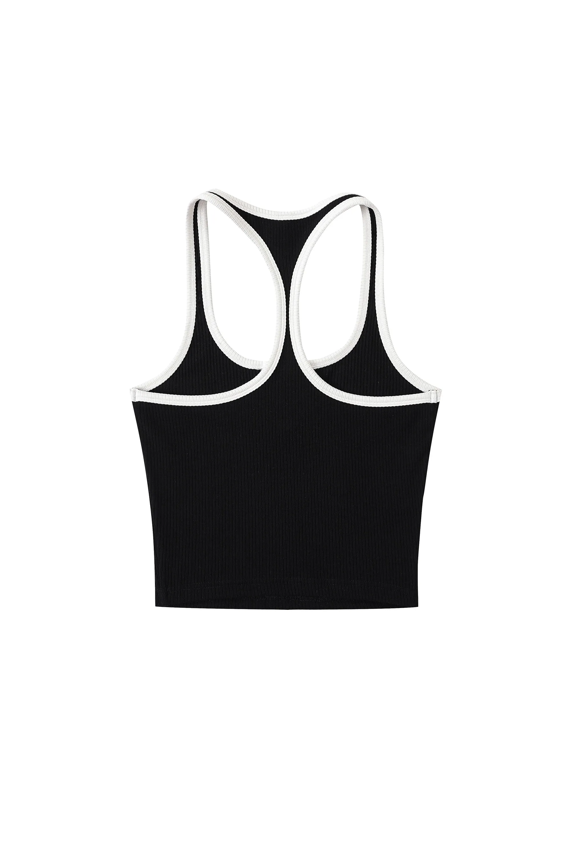 Split Racerback Tencel Rib Tank Black/White sold by Fashion Brand Company product image thumbnail 3