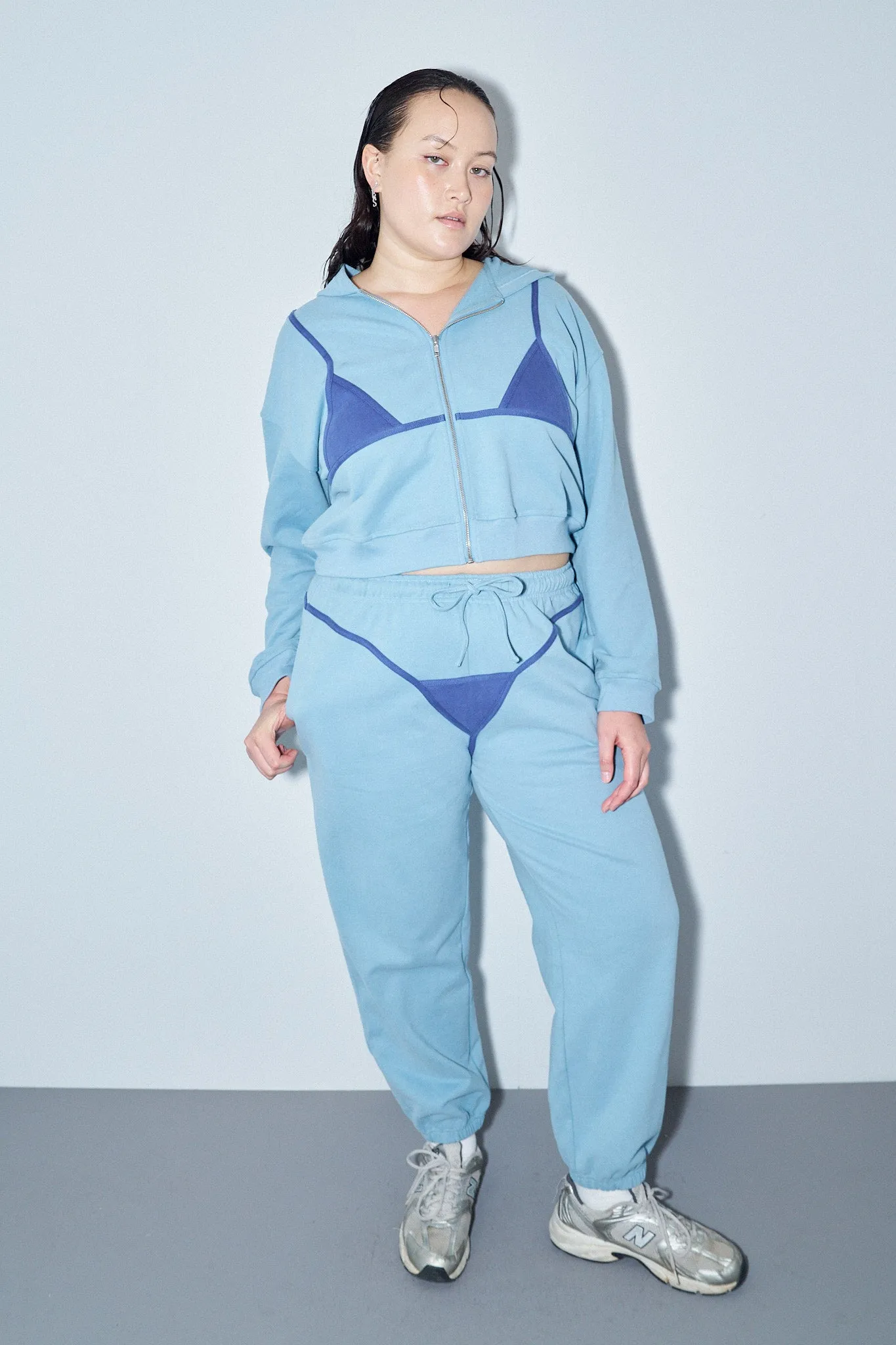 Bikini Bod Sweatpants Light Blue/Navy sold by Fashion Brand Company product image thumbnail 4