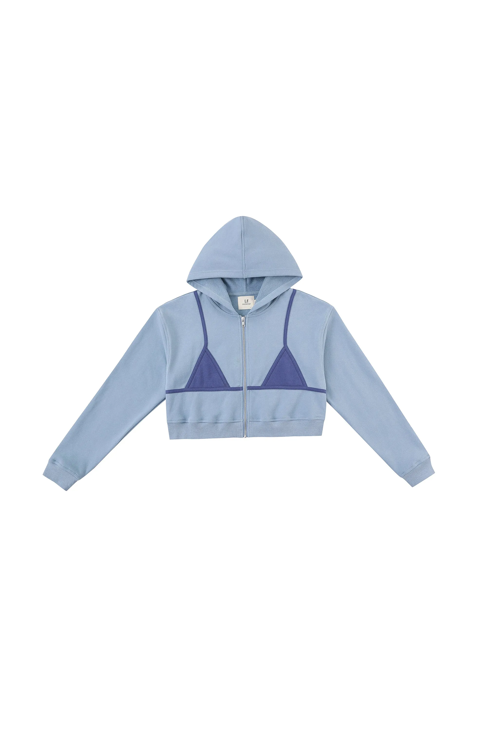 Bikini Bod Zip-up Sweatshirt Light Blue/Navy sold by Fashion Brand Company product image thumbnail 2