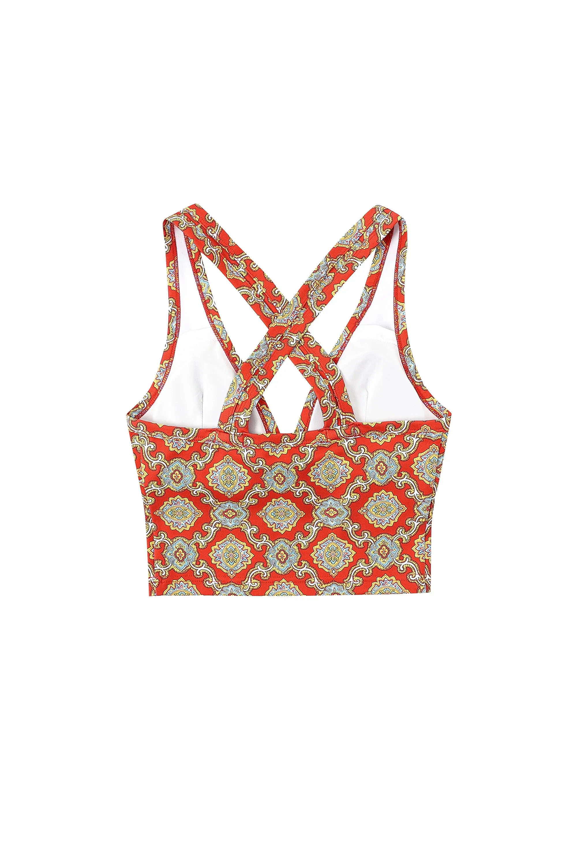 1 left - Fancy Red Couch Yoga/Swim Crossback Top sold by Fashion Brand Company product image thumbnail 5