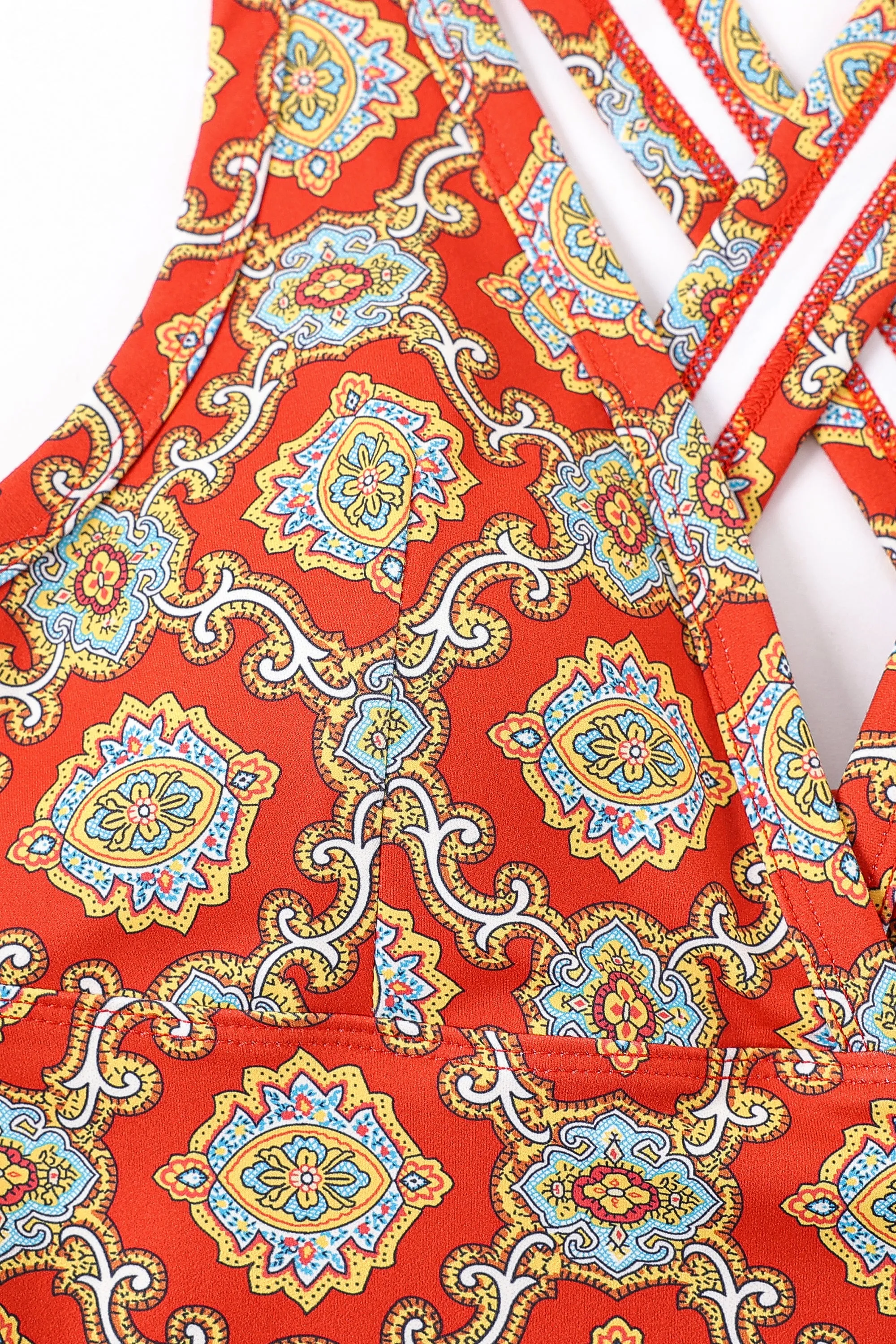 1 left - Fancy Red Couch Yoga/Swim Crossback Top sold by Fashion Brand Company product image thumbnail 4