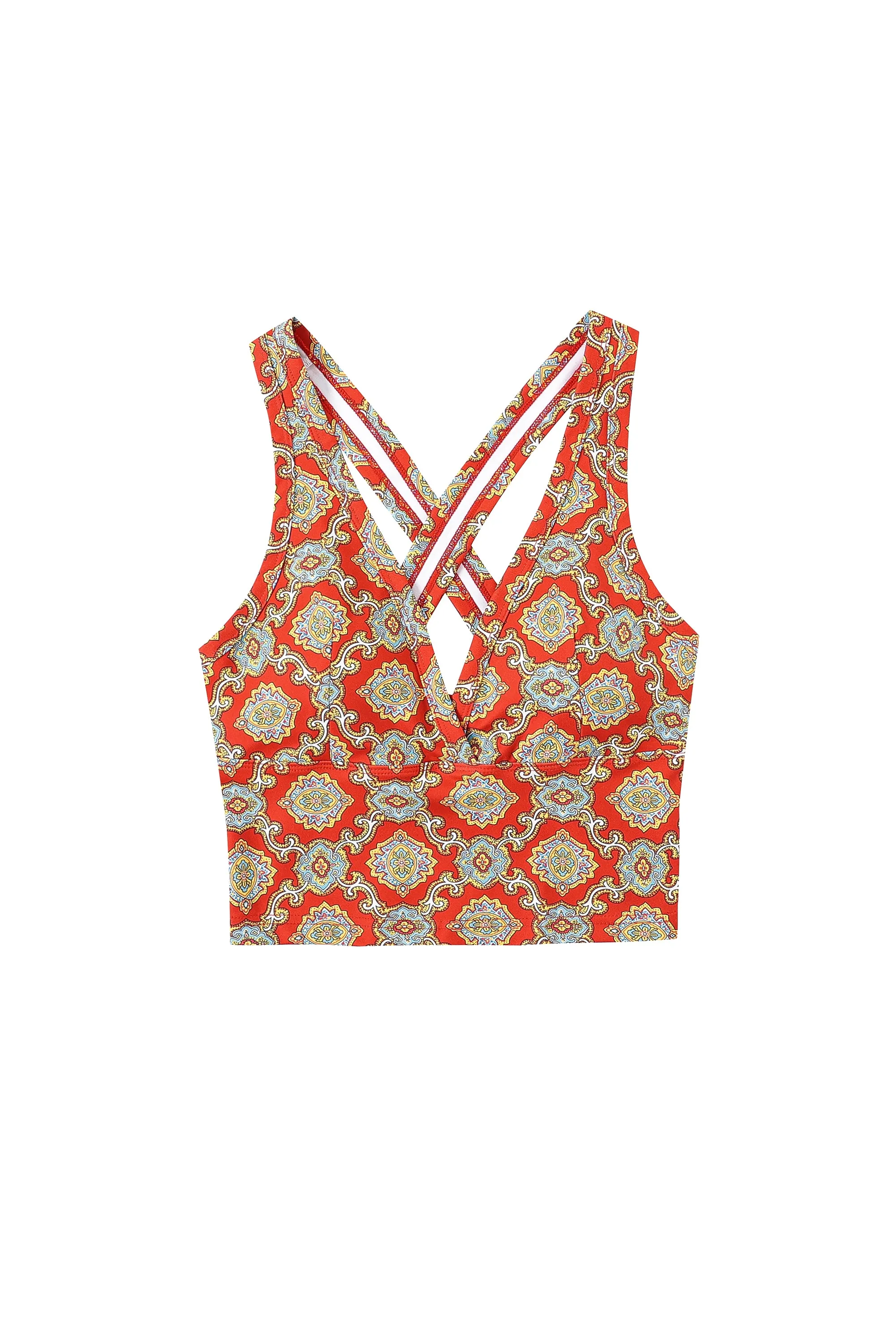 1 left - Fancy Red Couch Yoga/Swim Crossback Top sold by Fashion Brand Company product image thumbnail 3