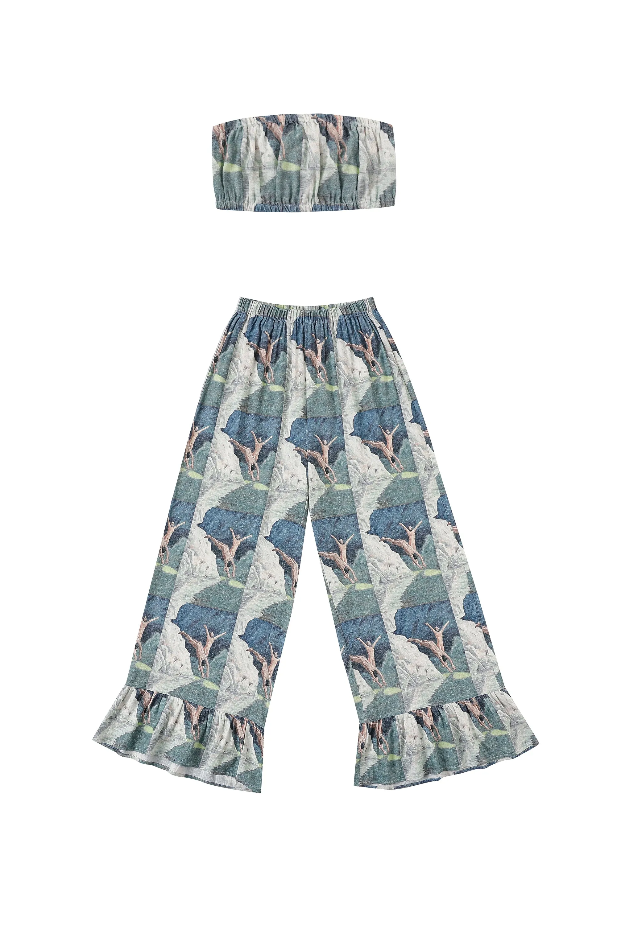 Linen Pantaloons & Tube Top Set Nude Divers sold by Fashion Brand Company