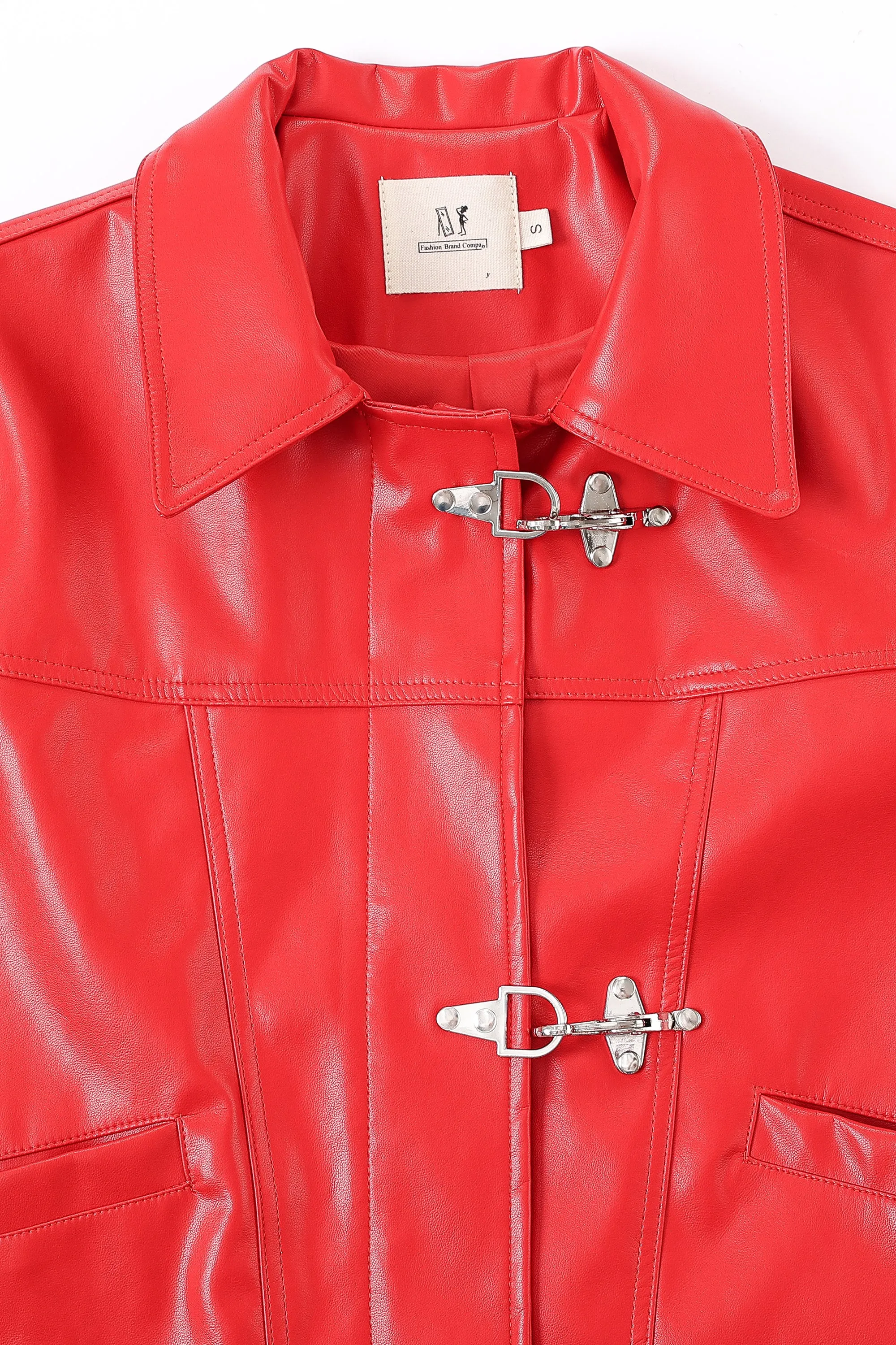2 left - Amelia Plant Leather Jacket Red sold by Fashion Brand Company product image thumbnail 2