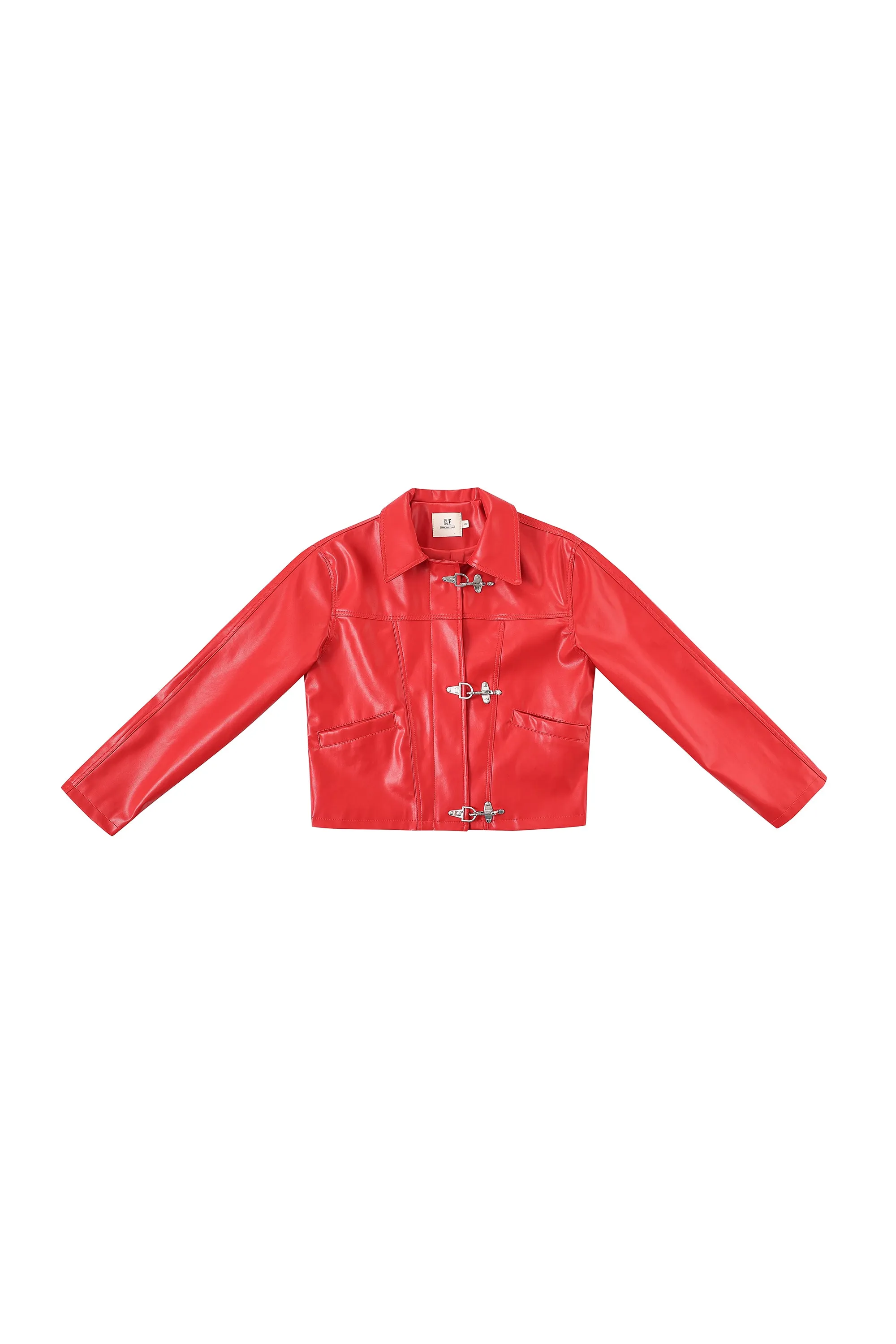 2 left - Amelia Plant Leather Jacket Red sold by Fashion Brand Company