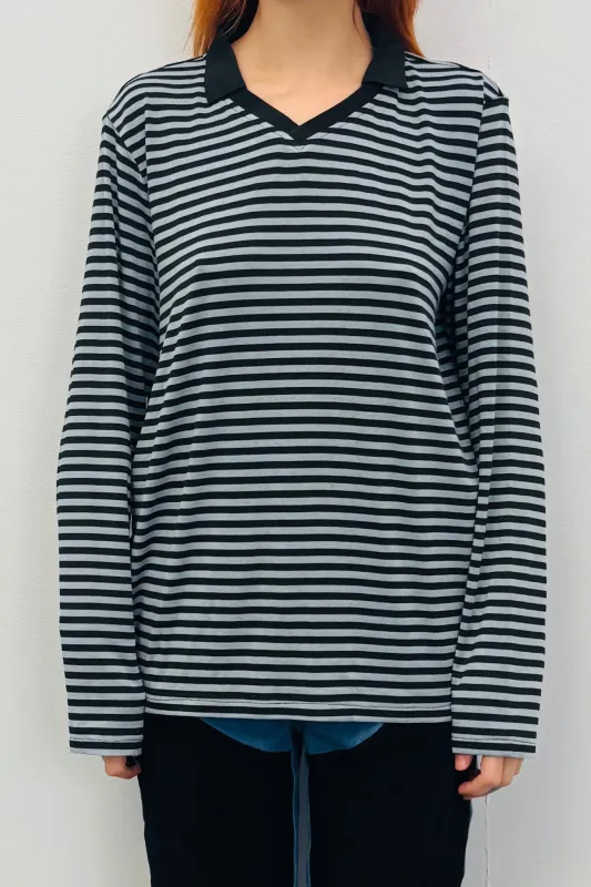 SAMPLE #277 - M Tencel Striped Rugby Top sold by Fashion Brand Company