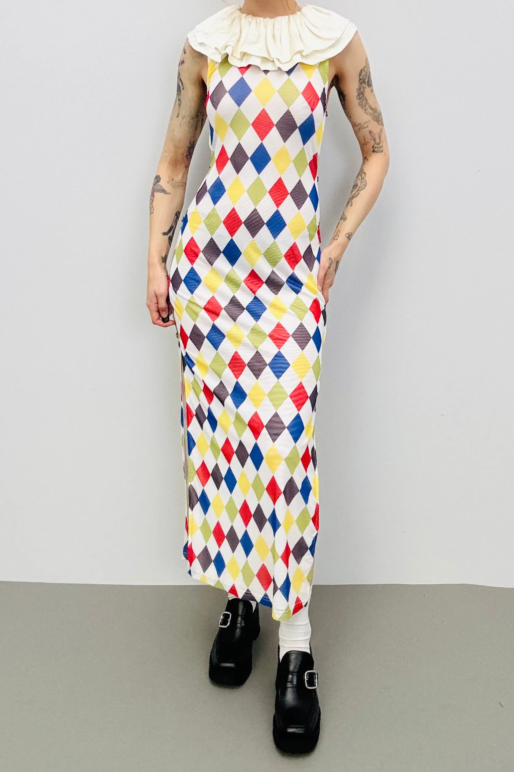 SAMPLE #262 - S Multi Color Mesh Clown Maxi sold by Fashion Brand Company product image thumbnail 2