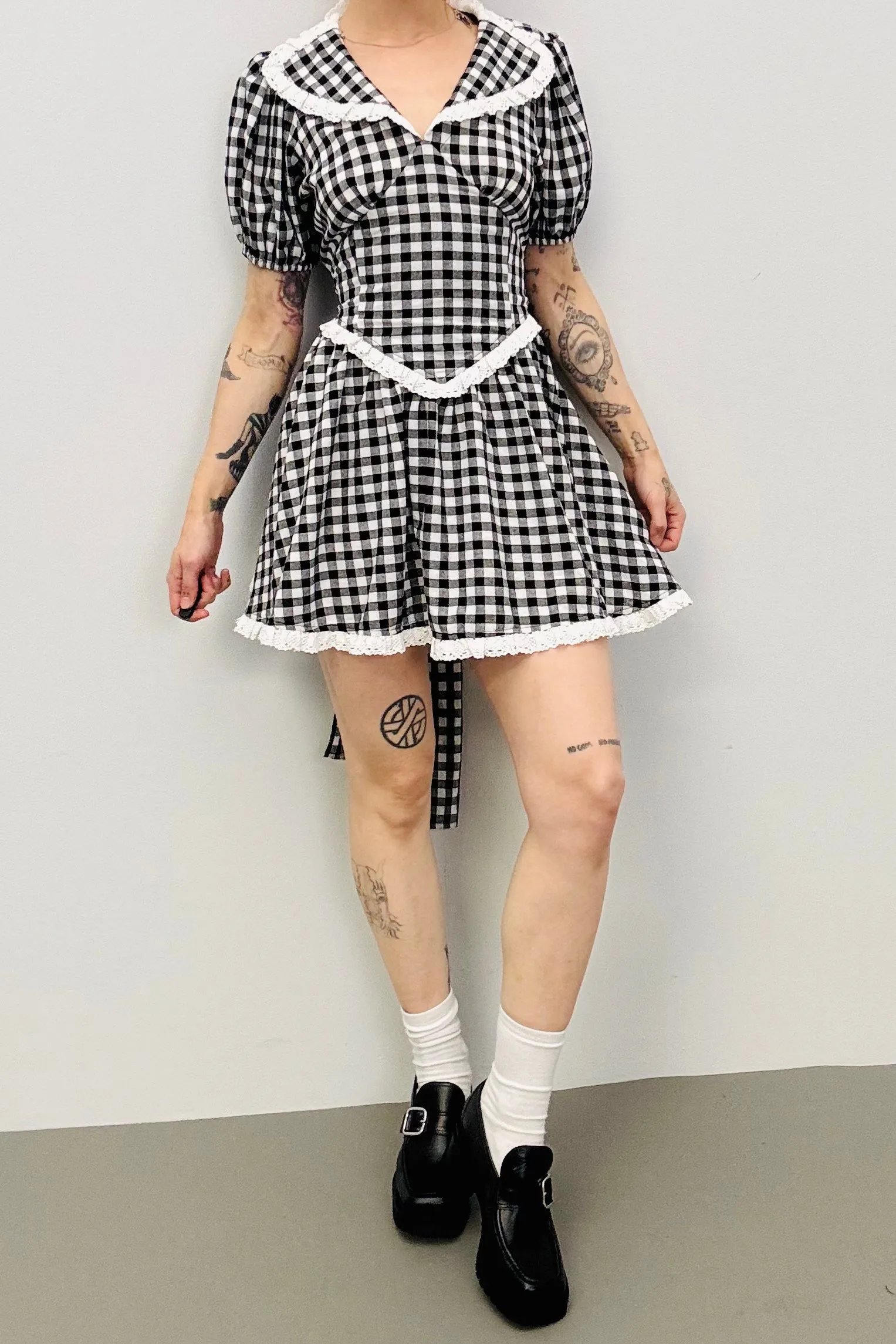 SAMPLE #260 - S Black Gingham Mini Dress sold by Fashion Brand Company