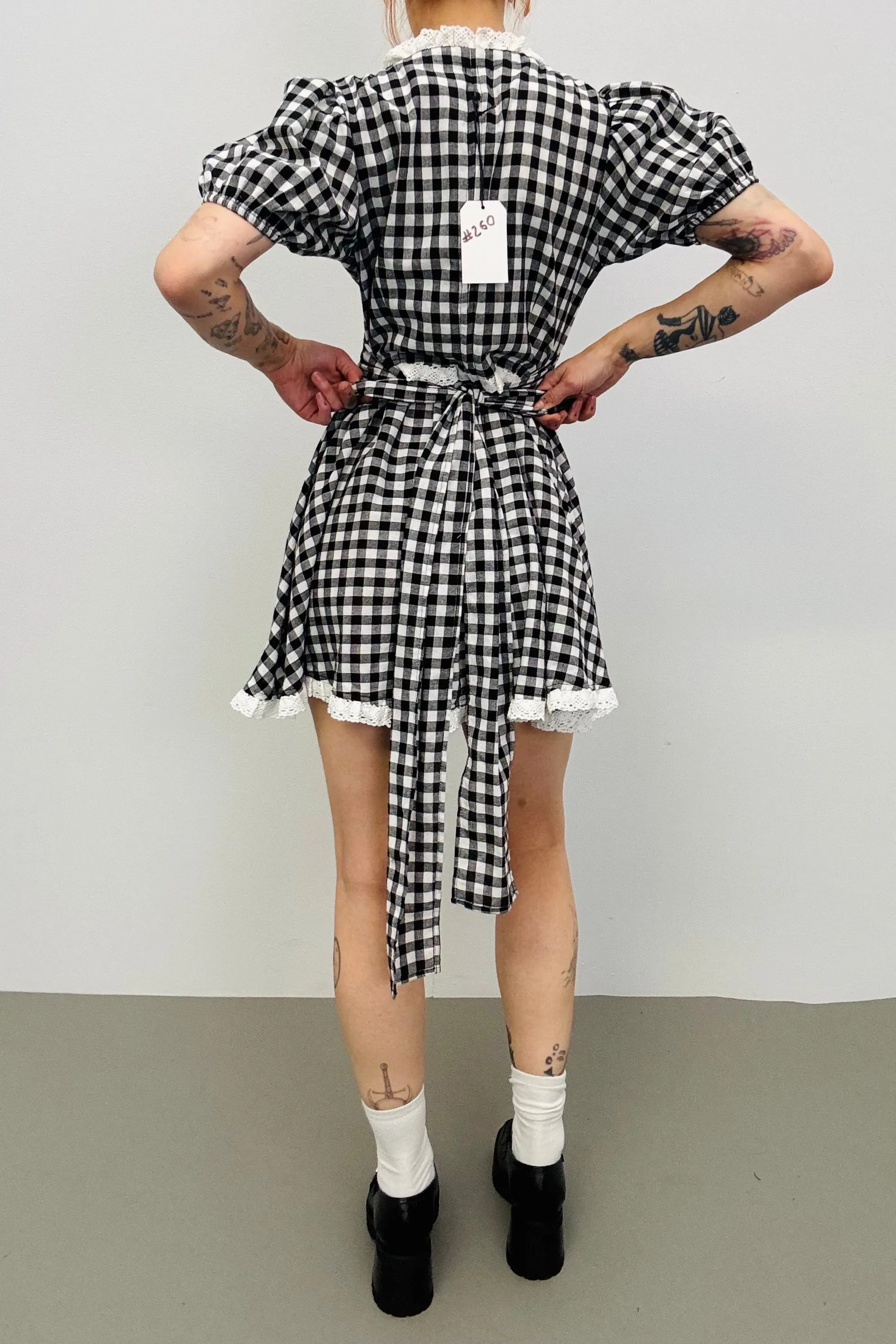 SAMPLE #260 - S Black Gingham Mini Dress sold by Fashion Brand Company product image thumbnail 2