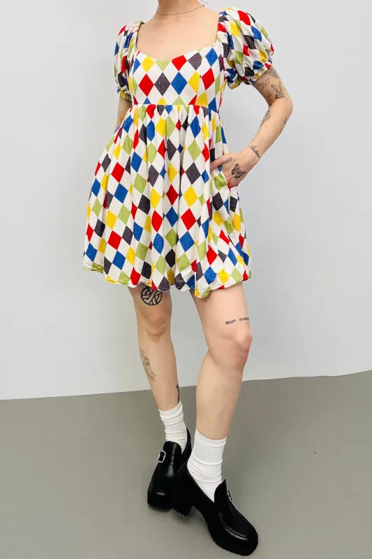 SAMPLE #259 - S Reversible Clown/Grey Mini Dress made by Fashion Brand Company