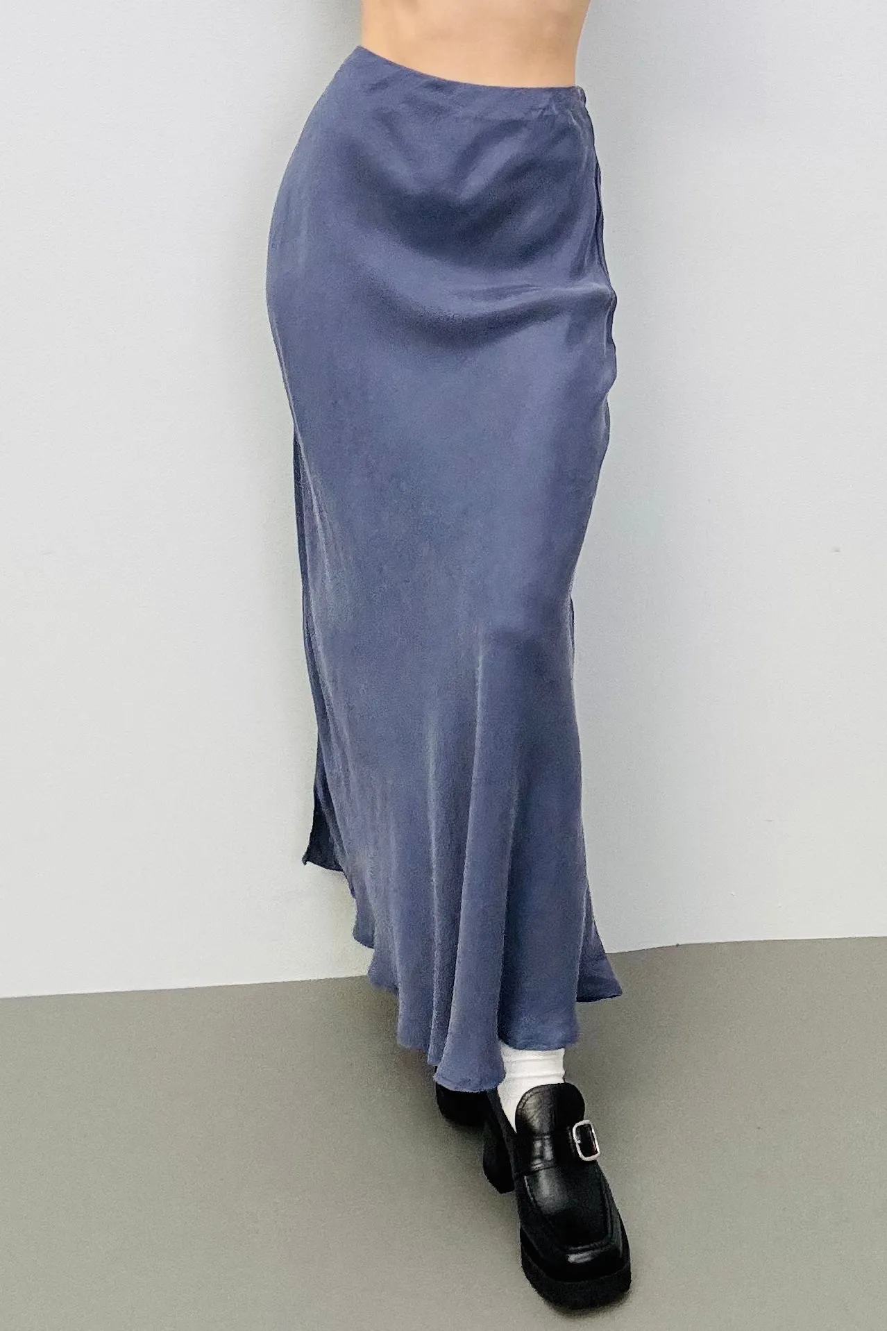 SAMPLE #253 - S Lilac Cupro Maxi Skirt sold by Fashion Brand Company