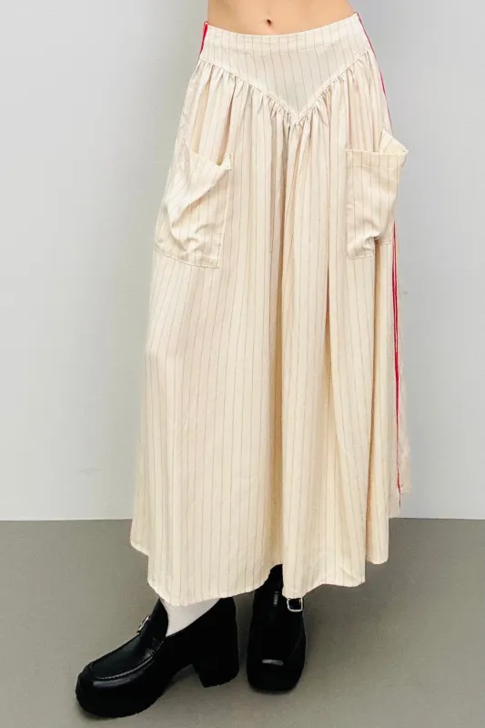 SAMPLE #248 - S Baseball Pocket Maxi Skirt sold by Fashion Brand Company