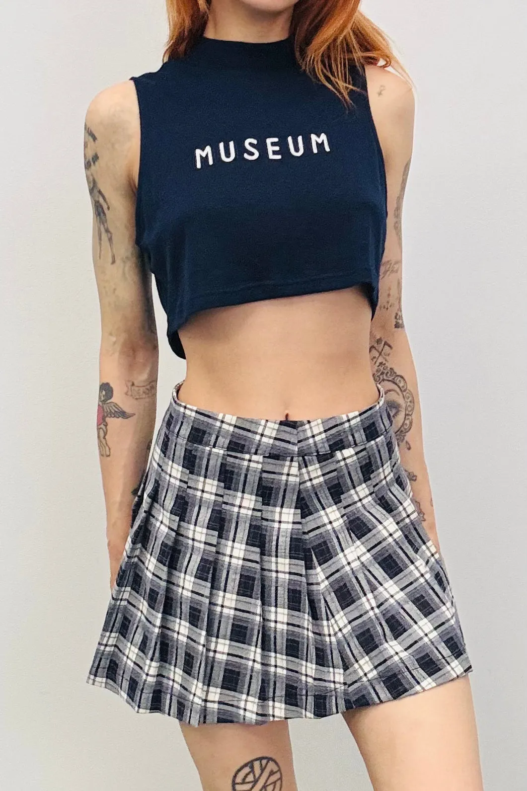 SAMPLE #243 - S Navy Plaid Mini Skirt sold by Fashion Brand Company product image thumbnail 2