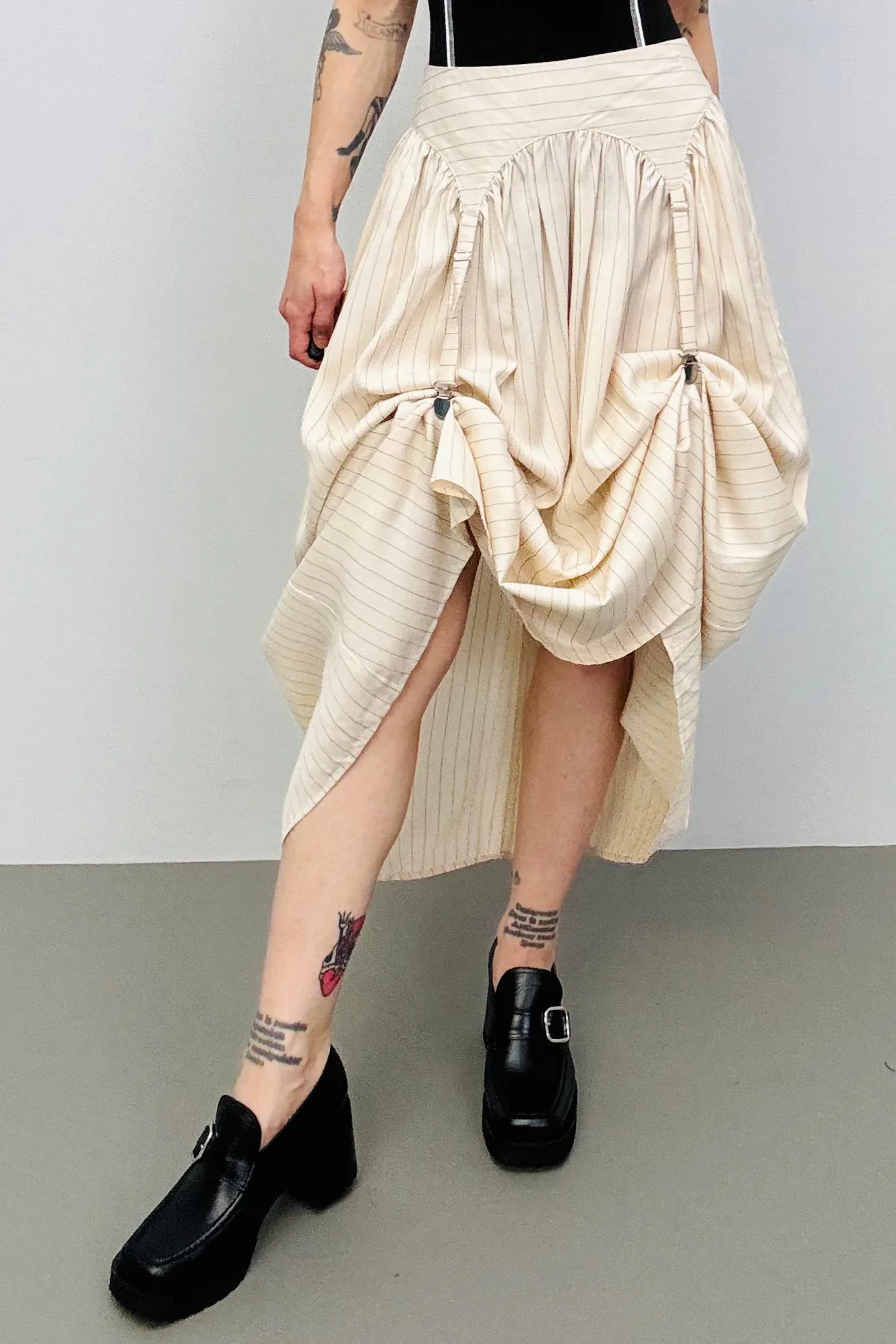 SAMPLE #238 - S Baseball Garter Maxi Skirt sold by Fashion Brand Company product image thumbnail 3