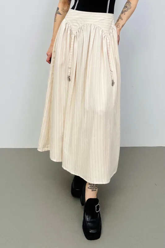 SAMPLE #238 - S Baseball Garter Maxi Skirt sold by Fashion Brand Company