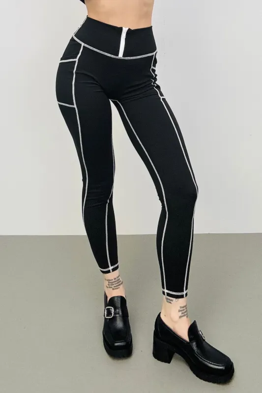 SAMPLE #236 - S Contrast Zip Yoga Pants made by Fashion Brand Company