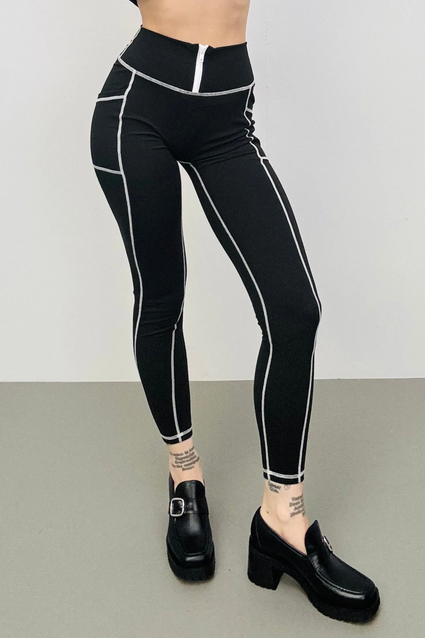 SAMPLE #236 - S Contrast Zip Yoga Pants sold by Fashion Brand Company