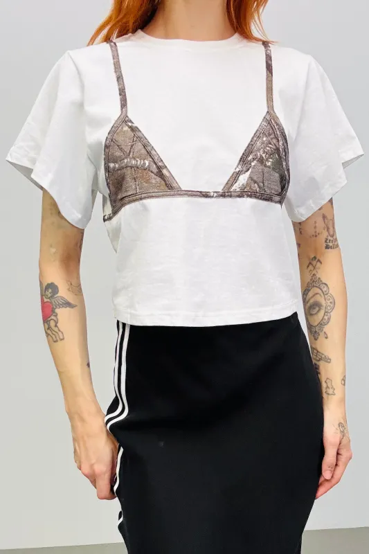 SAMPLE #230 - S Camo Bikini Bod Tommy Tee made by Fashion Brand Company