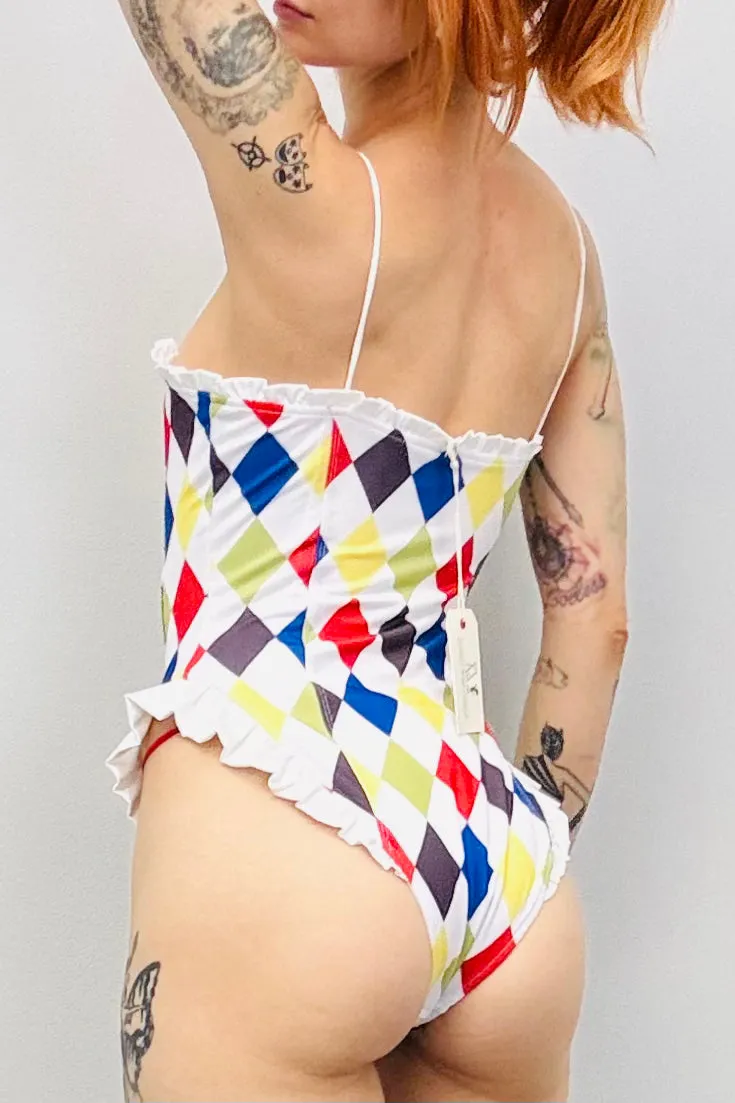 SAMPLE #223 - S Multi Color Clown Bathing Suit sold by Fashion Brand Company product image thumbnail 3