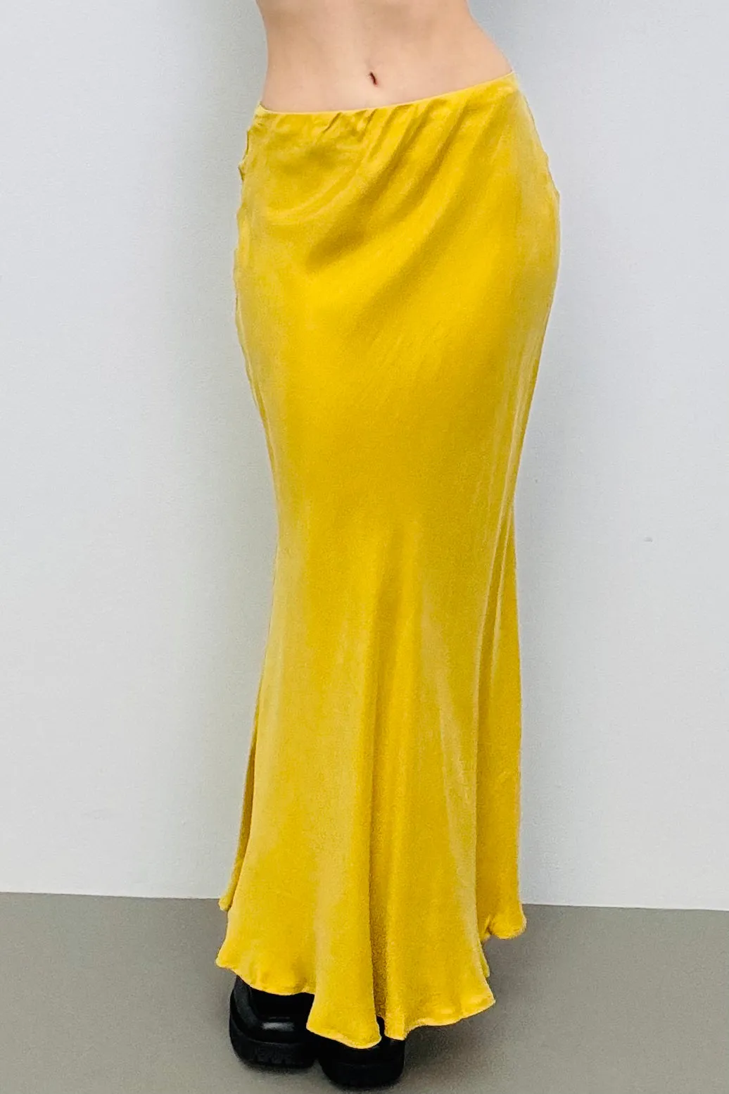 SAMPLE #222 - S Yellow Cupro Maxi Skirt sold by Fashion Brand Company product image thumbnail 2