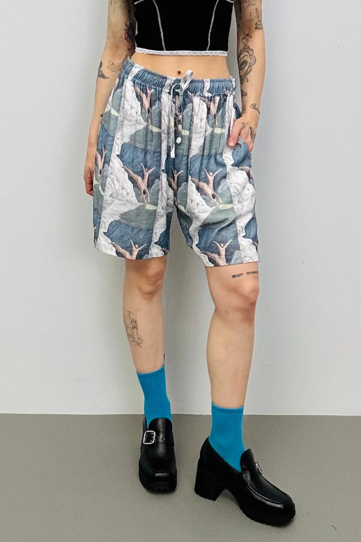 SAMPLE #216 - unisex S Divers Print Linen Shorts sold by Fashion Brand Company product image thumbnail 2