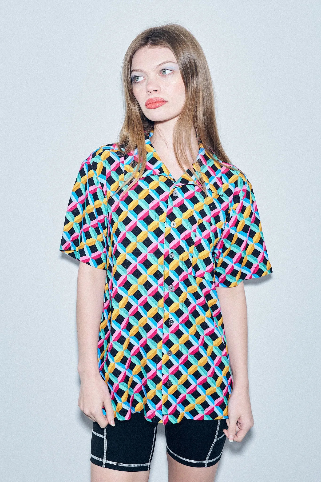 1 left - Unisex Linen Button Up Screensaver sold by Fashion Brand Company